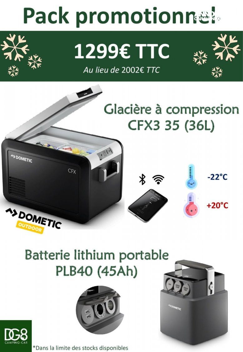 Glacière DOMETIC CFX3 35 // Batterie portable lithium offerte neuf -  Moirans, Isere (38) - Equipement #654