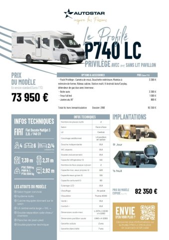 Autostar Privilege P 740 LC - Photo 2