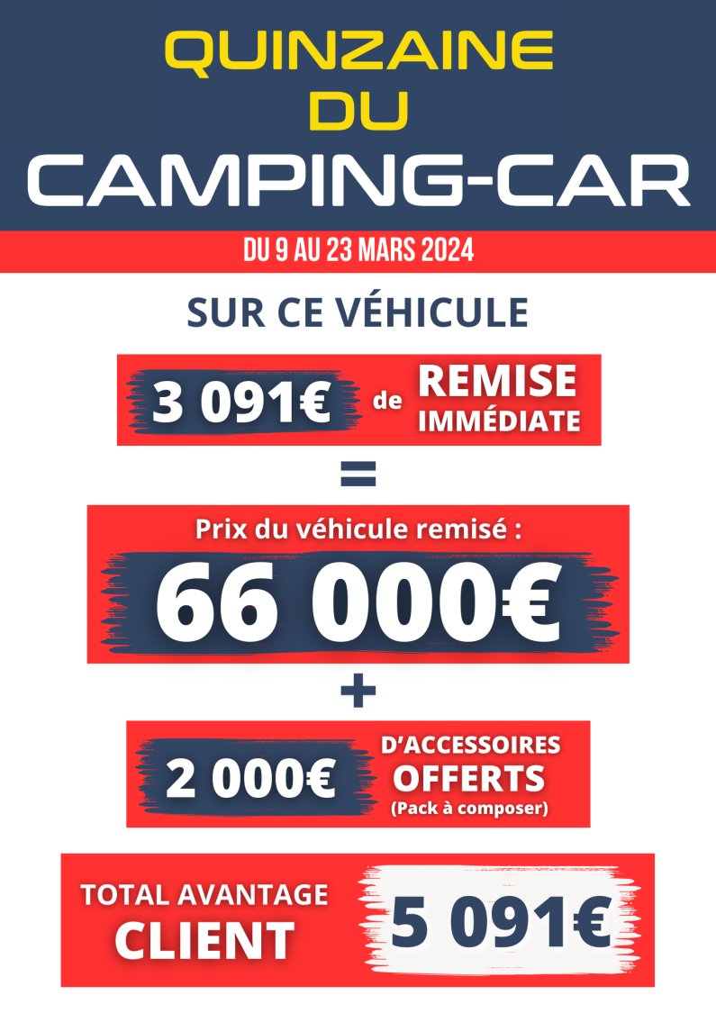 Camping-car Etrusco V6.8 SR / 2 000€ D'ACCESSOIRES OFFERTS